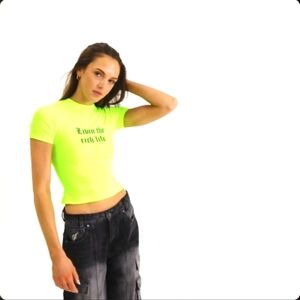 Women's Hoodrich Rich Life Baby T-Shirt Women's Neon Green Top